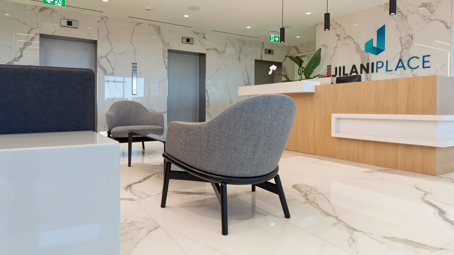 Reception and welcome area at Jilani Place in Etobicoke